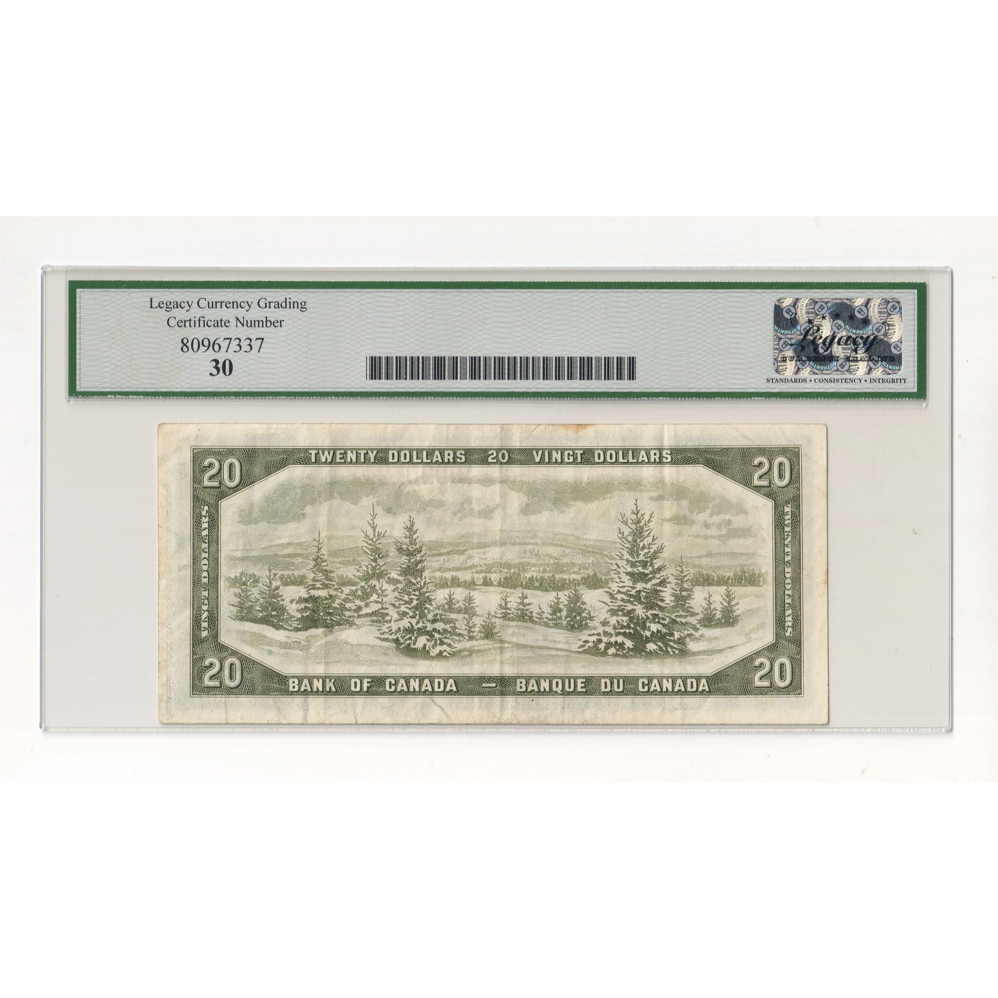 BC-41aA 1954 Canada $20 Beattie-Coyne, Modified, Replacement, *AE Legacy Certified VF30