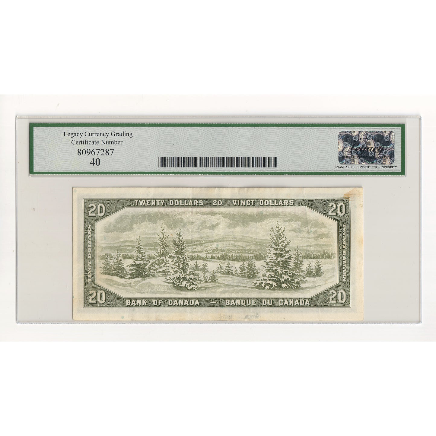 BC-41bA 1954 Canada $20 Beattie-Rasminsky, Replacement, *V/E Legacy Certified EF40