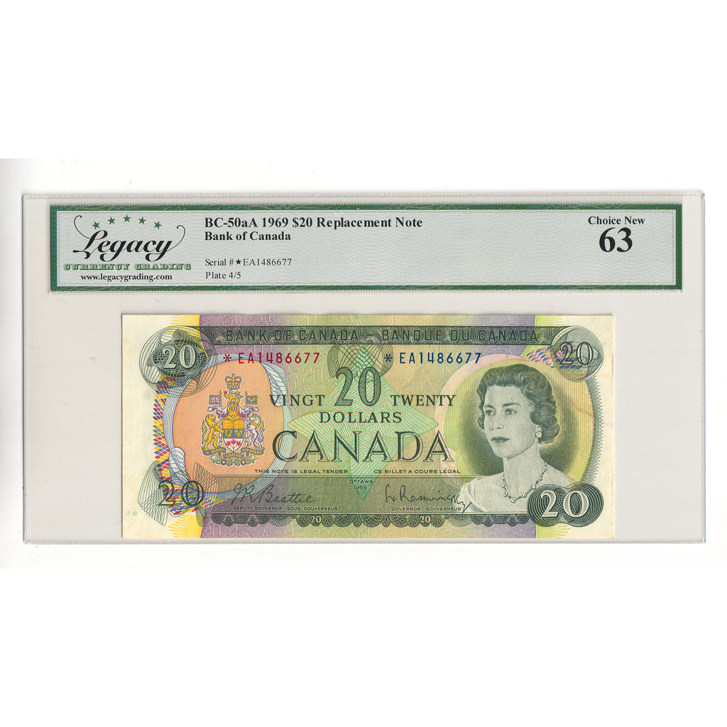 BC-50aA 1969 Canada $20 Beattie-Rasminsky, Replacement, *EA Legacy Certifed CUNC63