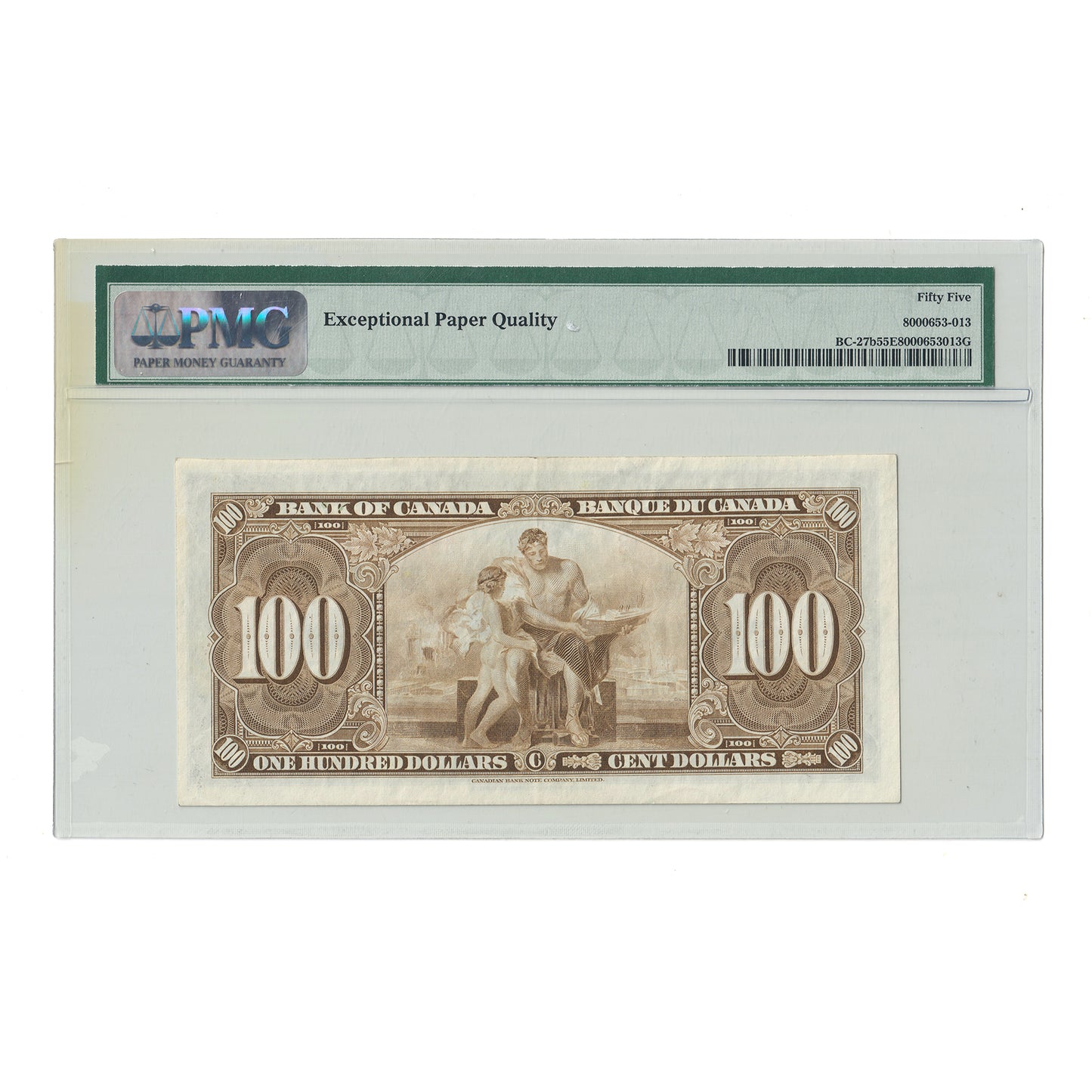 BC-27b 1937 Canada $100 Gordon-Towers, B/J PMG Certified AU55 EPQ