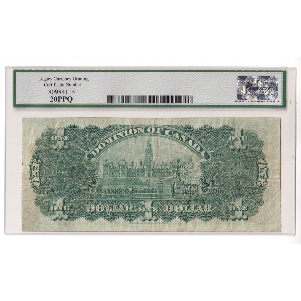 DC-13c 1898 Dominion $1 V-B, Outward ONEs, Series S, Check C, Legacy Certified VF20 PPQ