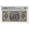 DC-18d-i 1911 Dominion $1 Various-Boville, Black Line, Series U, Letter D PMG Cert. F15