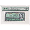 BC-37b 1954 Canada $1 Beattie-Rasminsky, Modified Portrait, H/N PMG Certified GUNC66 EPQ