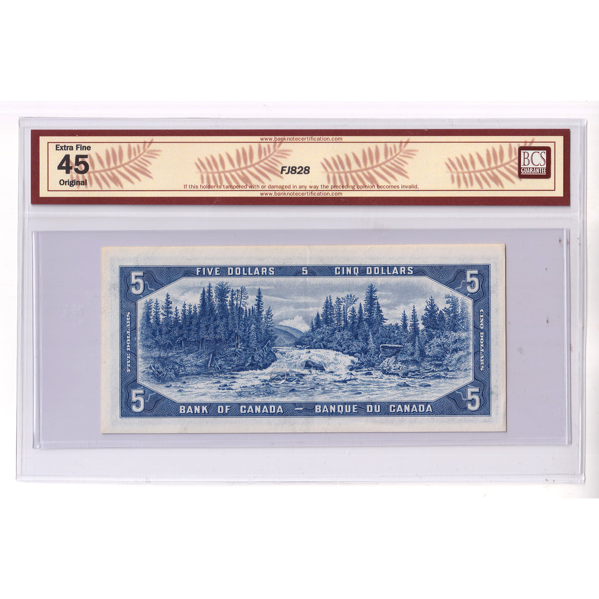 BC-31a 1954 Canada $5 Coyne-Towers, Devil's Face, A/C BCS Certified EF45 Original