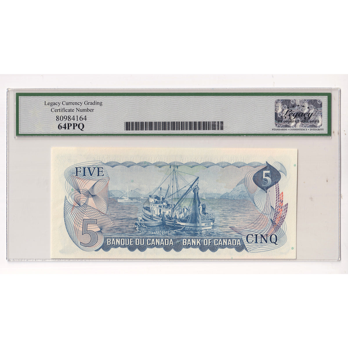 BC-48aA 1972 Canada $5 Bouey-Rasminsky, Replacement, *CA Legacy Certified CUNC64 PPQ