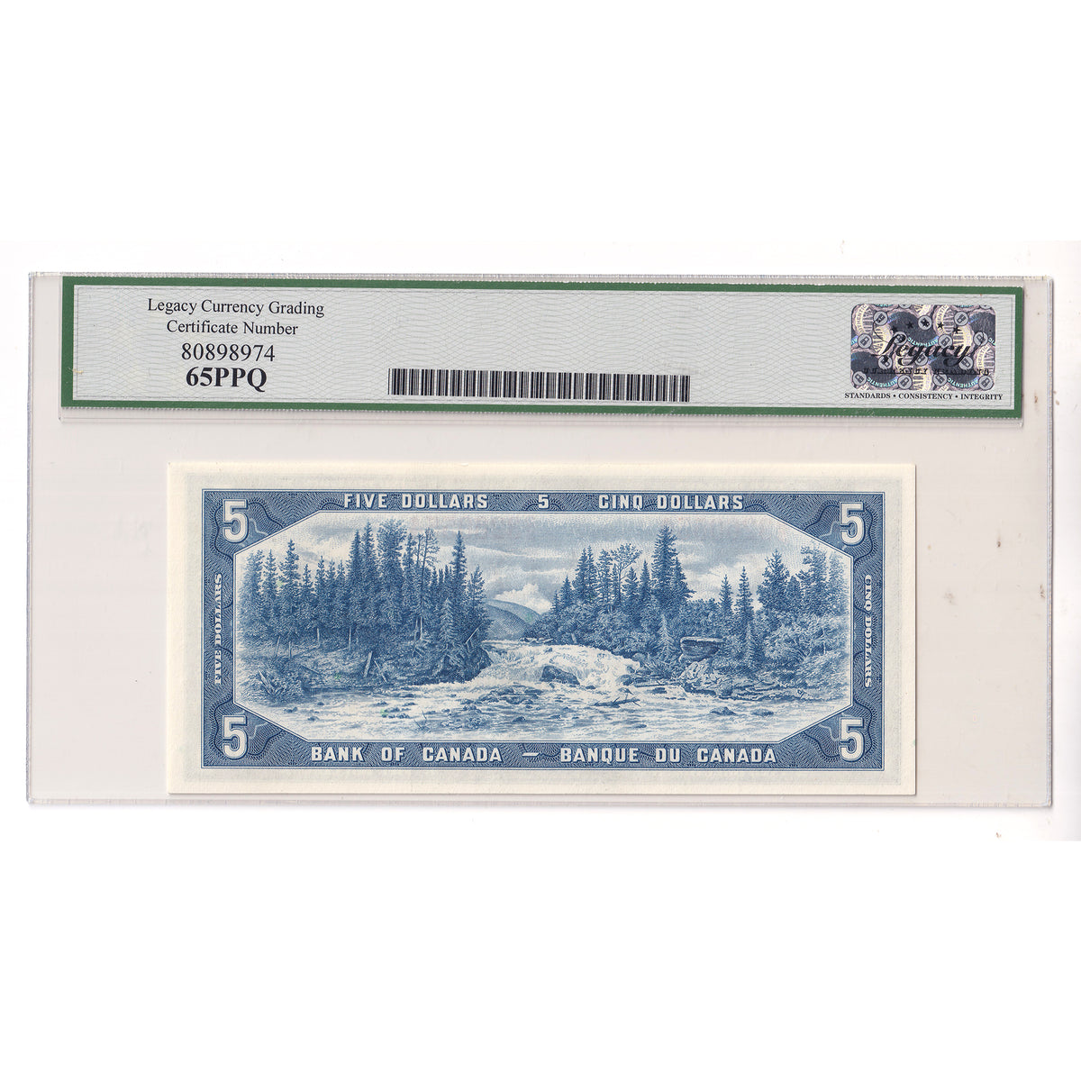 BC-39b 1954 Canada $5 Beattie-Rasminsky, D/S Legacy Certified GUNC65 PPQ