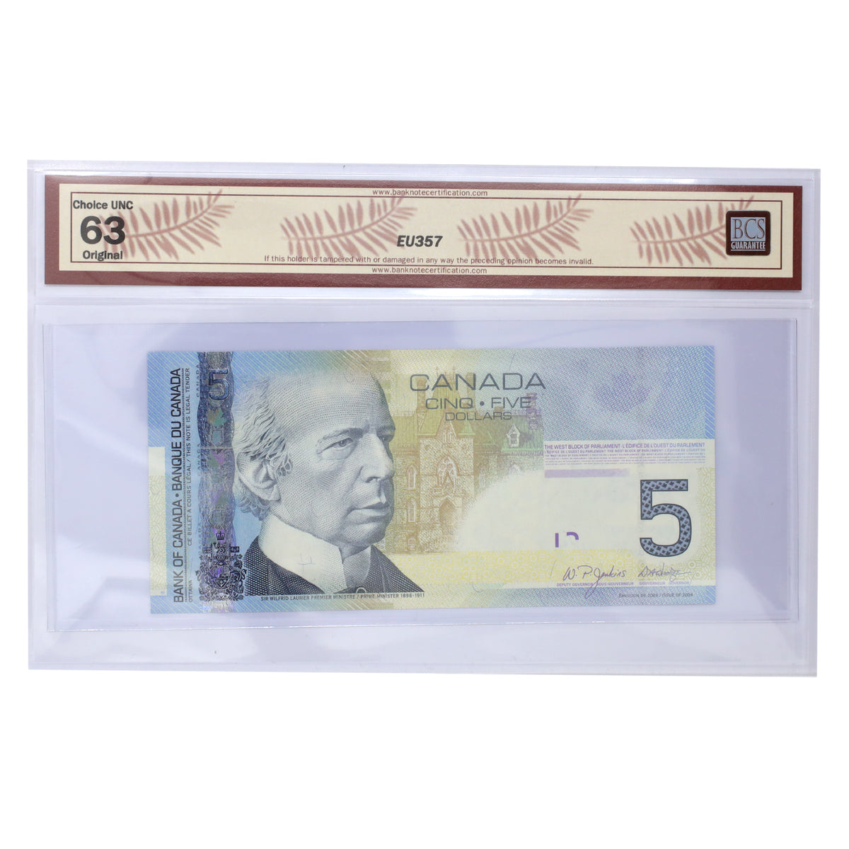 BC-67a-N1-iii 2006 Canada $5 J-D, 3 Digit RADAR APG0930390 BCS Certified CUNC64 Original