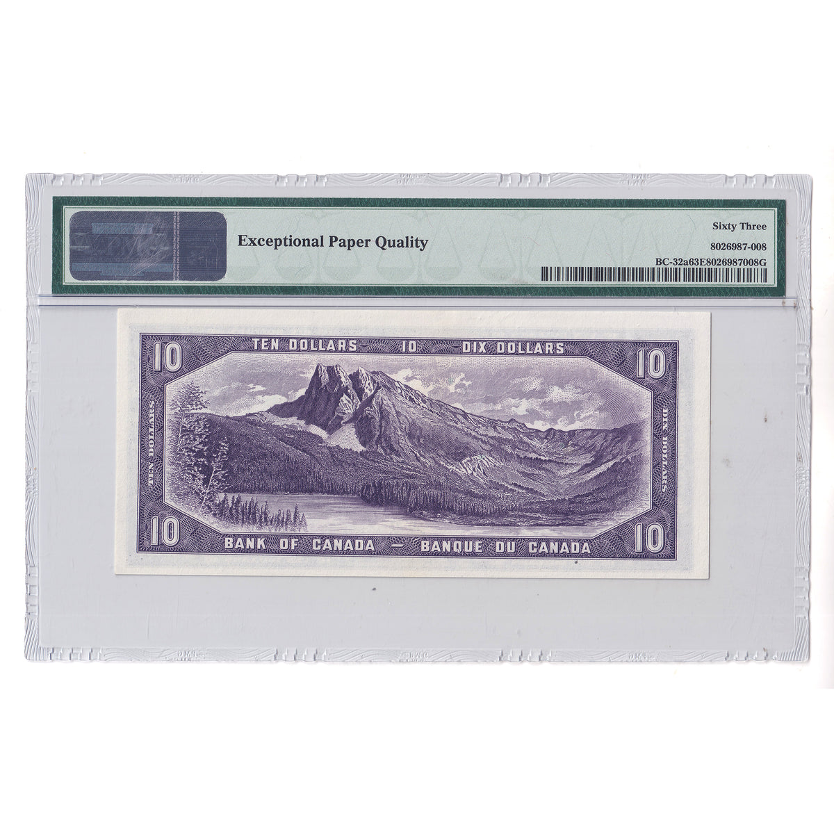 BC-32a 1954 Canada $10 Coyne-Towers, Devil's Face, C/D PMG Certified CUNC63 EPQ