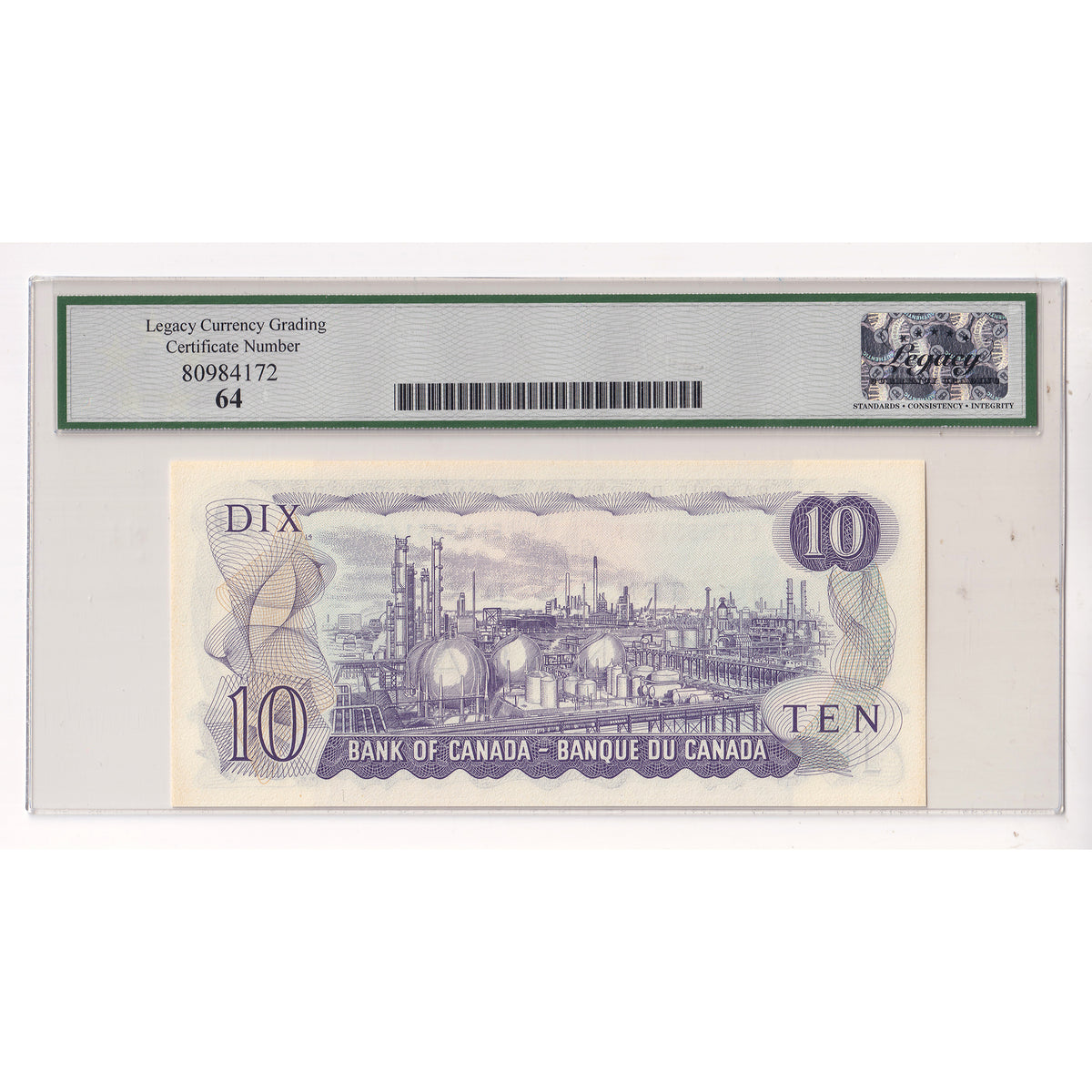 BC-49eA 1971 Canada $10 Thiessen-Crow, Replacement, EDX Legacy Certified CUNC64