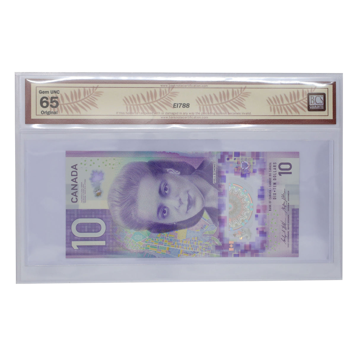 BC-77a-N1-iii 2018 Canada $10 W-P, RADAR FFD0147410 BCS Certified GUNC65 Original