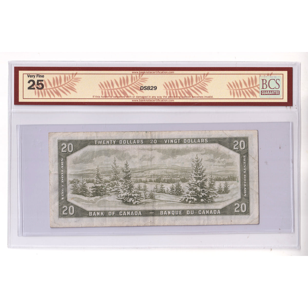 BC-33a 1954 Canada $20 Coyne-Towers, Devil's Face, Changeover, B/E BCS Certified VF25