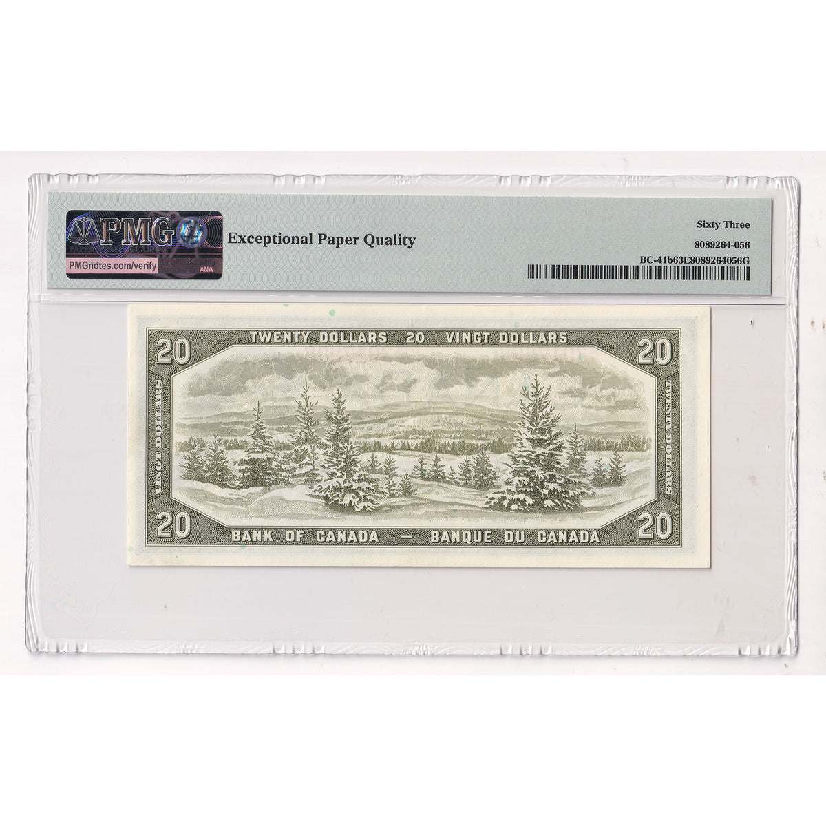 BC-41b 1954 Canada $20 Beattie-Rasminsky, Modified Portrait, PMG Certified CUNC63 EPQ