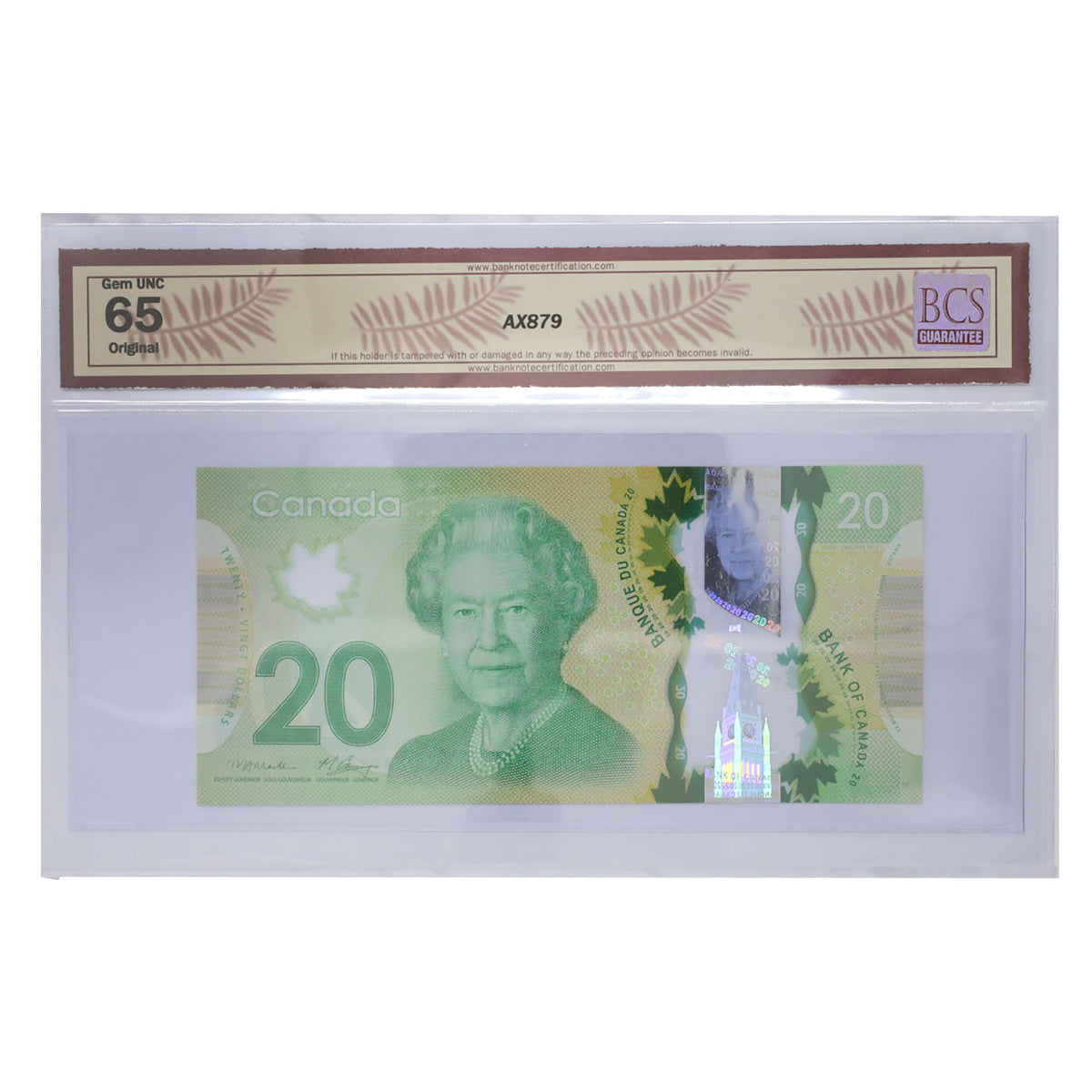 BC-71a 2012 Canada $20 Macklem-Carney, BSA BCS Certified GUNC65 Original