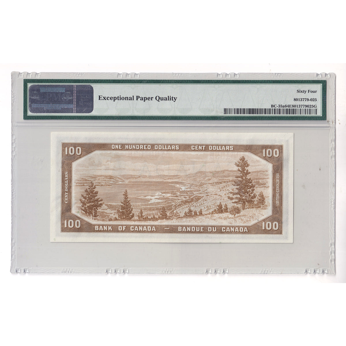 BC-35a 1954 Canada $100 Coyne-Towers, Devil's Face, A/J PMG Certified CUNC64 EPQ