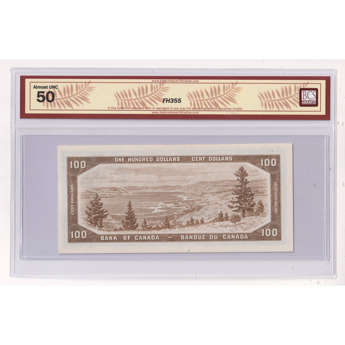 BC-43b 1954 Canada $100 Beattie-Rasminsky, Changeover, B/J BCS Certified AU50