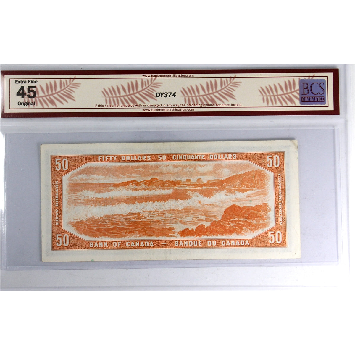 BC-42b 1954 Canada $50 B-R, Modified Portrait, Changeover, B/H BCS Certified EF40 Orig.