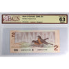BC-55b 1986 Canada $2 Thiessen-Crow, Changeover, AUN BCS Certified CUNC63 Original