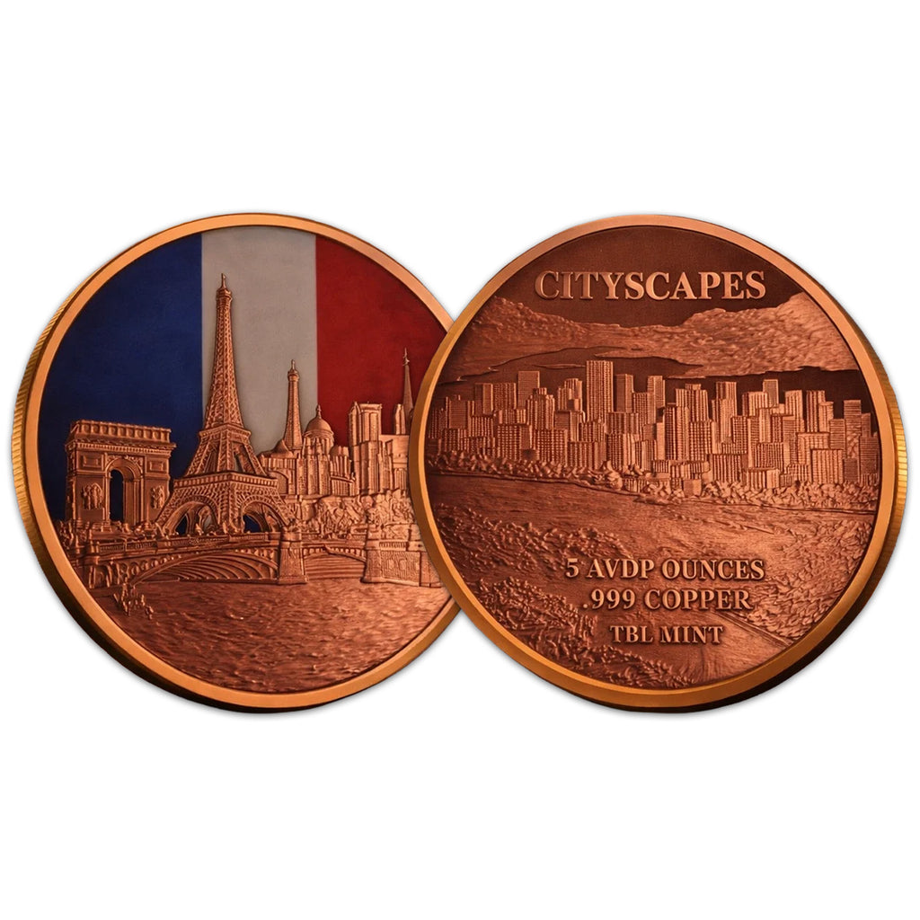 CityScapes - Paris 5oz. AVDP .999 Fine Copper Round