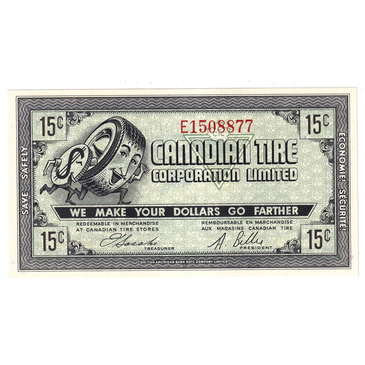 G7-C-E1 1972 Canadian Tire Coupon 15 Cents Uncirculated