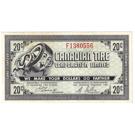 G7-D-F2  Narrow Font 1972 Canadian Tire Coupon 20 Cents Extra Fine