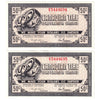 G9-D-U 1985 Canadian Tire Coupon 50 Cents Uncirculated (2 Notes)
