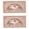 G9-D-U 1985 Canadian Tire Coupon 50 Cents Uncirculated (2 Notes)