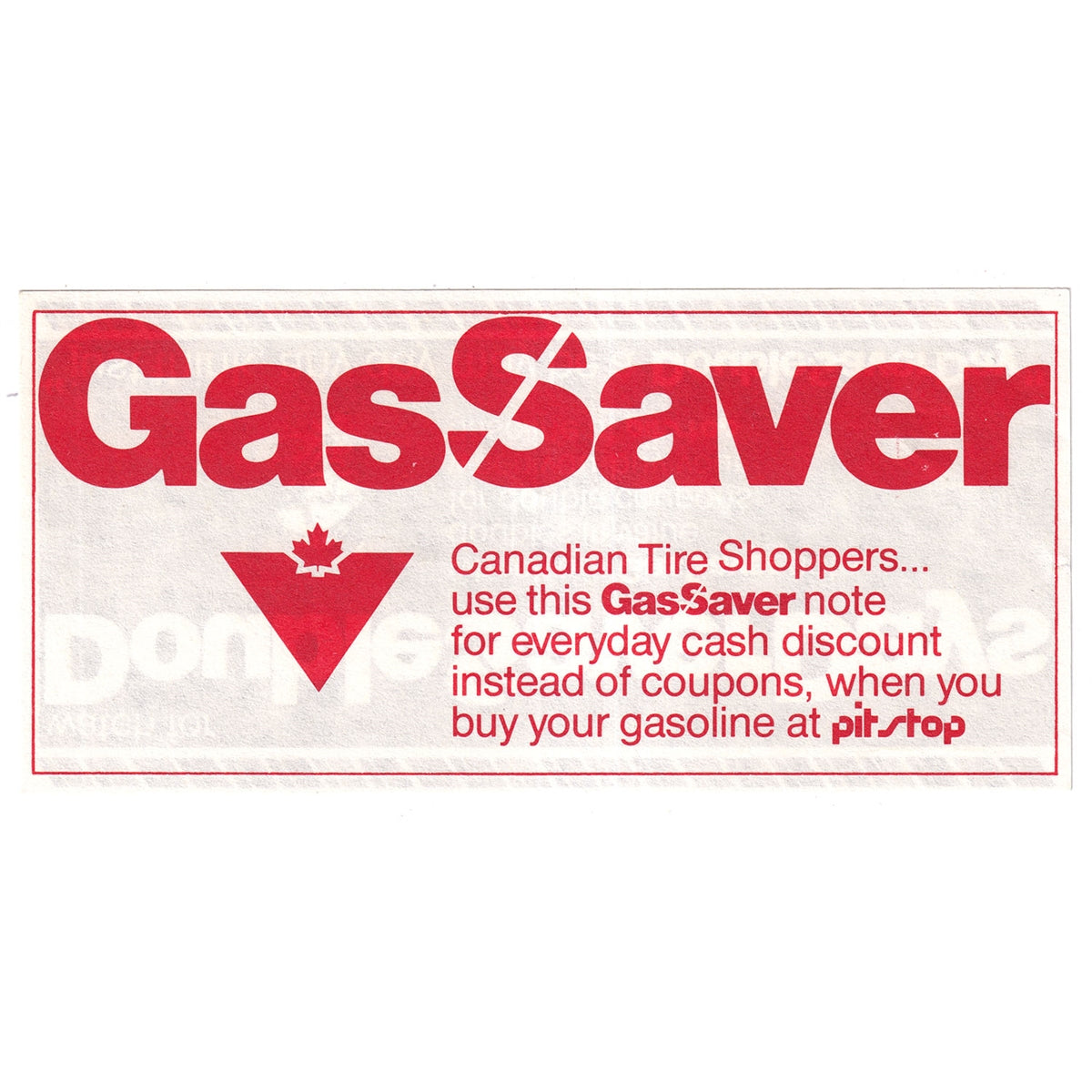 GS-PS-2Wa Canadian Tire Gas Saver Uncirculated