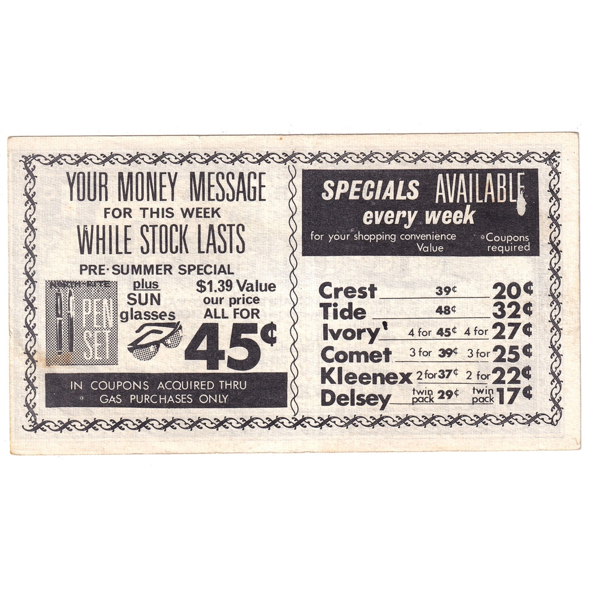 DYM1F-470 Canadian Tire Coupon Double Your Money Back 1 Cent Uncirculated