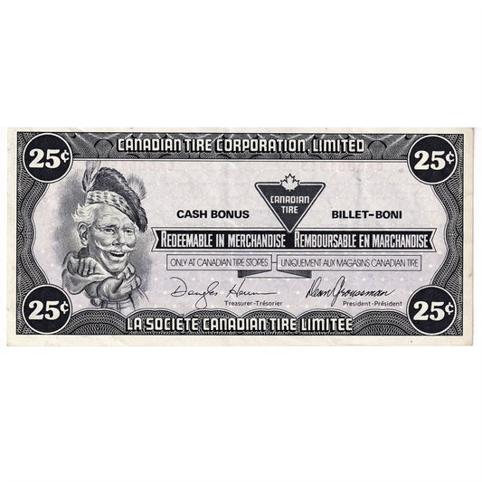 S9-Da-C* Replacement 1987 Canadian Tire Coupon 25 Cents VF-EF