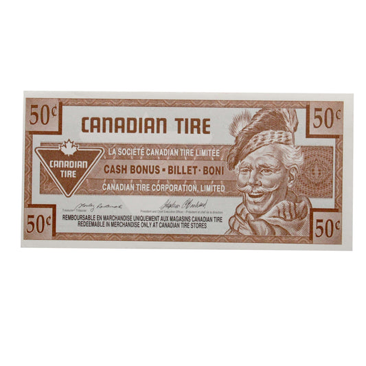 S17-E-99 1992 Canadian Tire Coupon 50 Cents Uncirculated