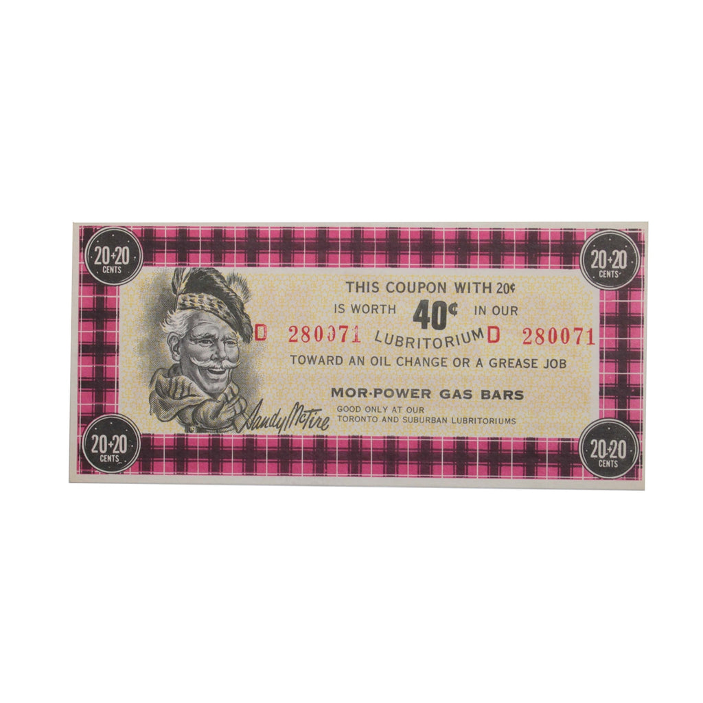 MP3B-40D1 Canadian Tire Coupon Mor-Power 15 + 15 Uncirculated (Small Seal)