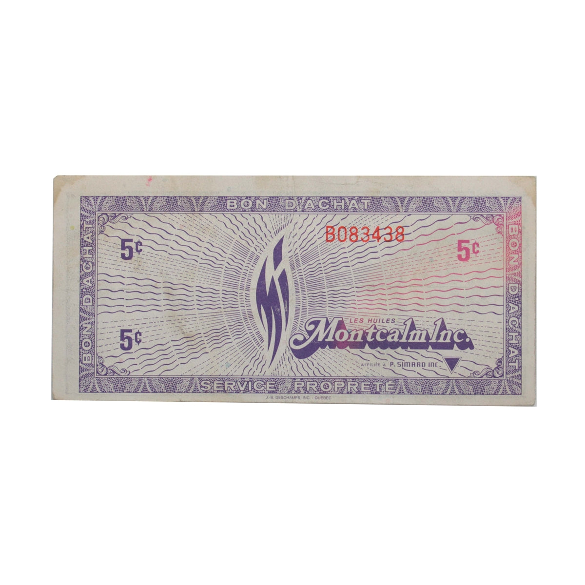 SHM3-B 1982 Canadian Tire Coupon 5 Cents Extra Fine