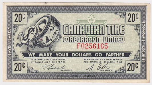 G6-D-F 1968 Canadian Tire Coupon 20 Cents VF-EF (Ink)