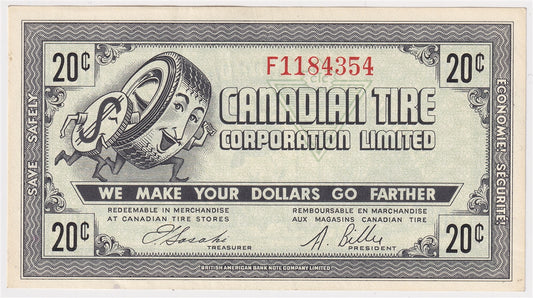 G7-D-F1 1972 Canadian Tire Coupon 20 Cents EF-AU