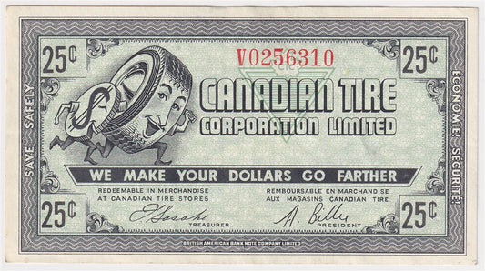 G7-E-V2a Serifs 1972 Canadian Tire Coupon 25 Cents Extra Fine