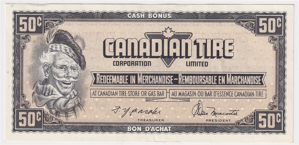 S4-E-ZN1 Red Serial # 1974 Canadian Tire Coupon 50 Cents Uncirculated