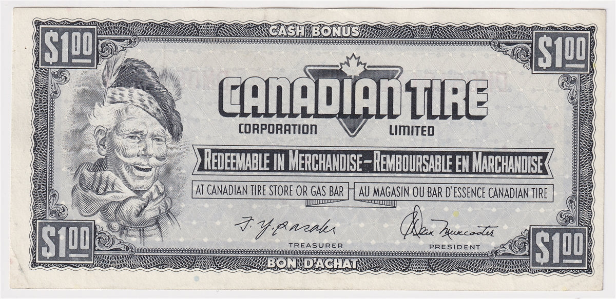 S4-F-DM2 Orange # 1974 Canadian Tire Coupon $1.00 Uncirculated