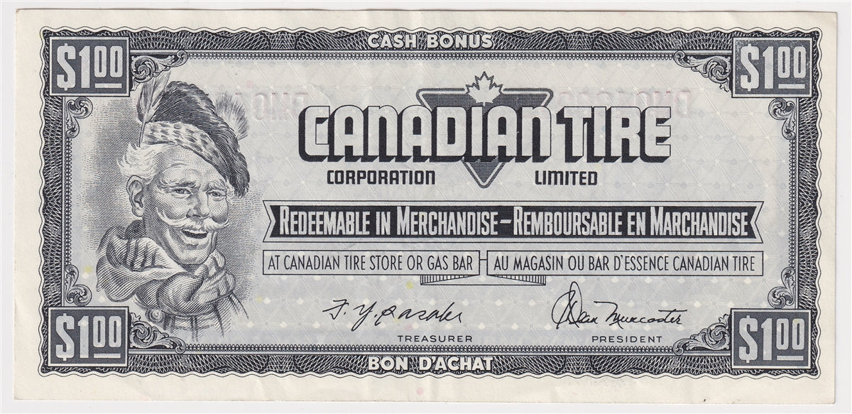 S4-F-DM2 Orange # 1974 Canadian Tire Coupon $1.00 Extra Fine