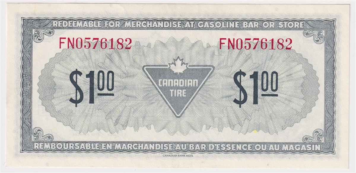 S4-F-FN 1974 Canadian Tire Coupon $1.00 Uncirculated