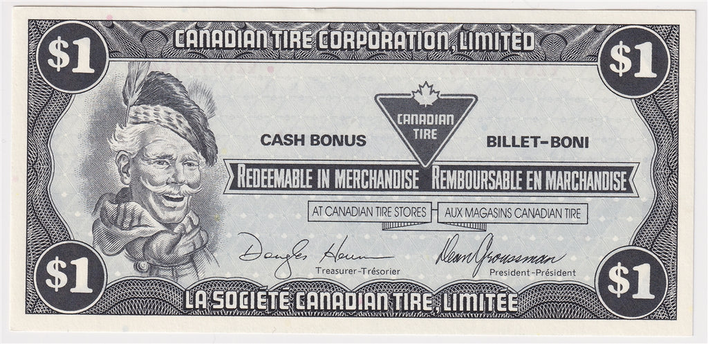 S8-F-EZ1 White C 1985 Canadian Tire Coupon $1.00 Uncirculated