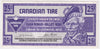 S17-Da1-90 Replacement 1992 Canadian Tire Coupon 25 Cents Almost Uncirculated