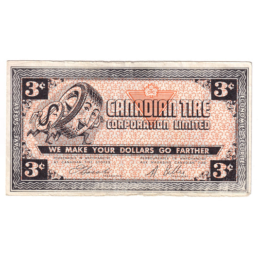 G2-C2 No Mor Power 1962 Canadian Tire Coupon 3 Cents Very Fine