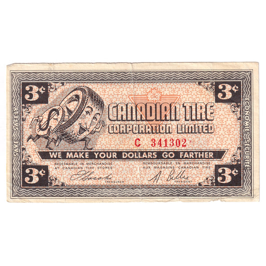 G2-C-C2 No Mor Power 1962 Canadian Tire Coupon 3 Cents Fine