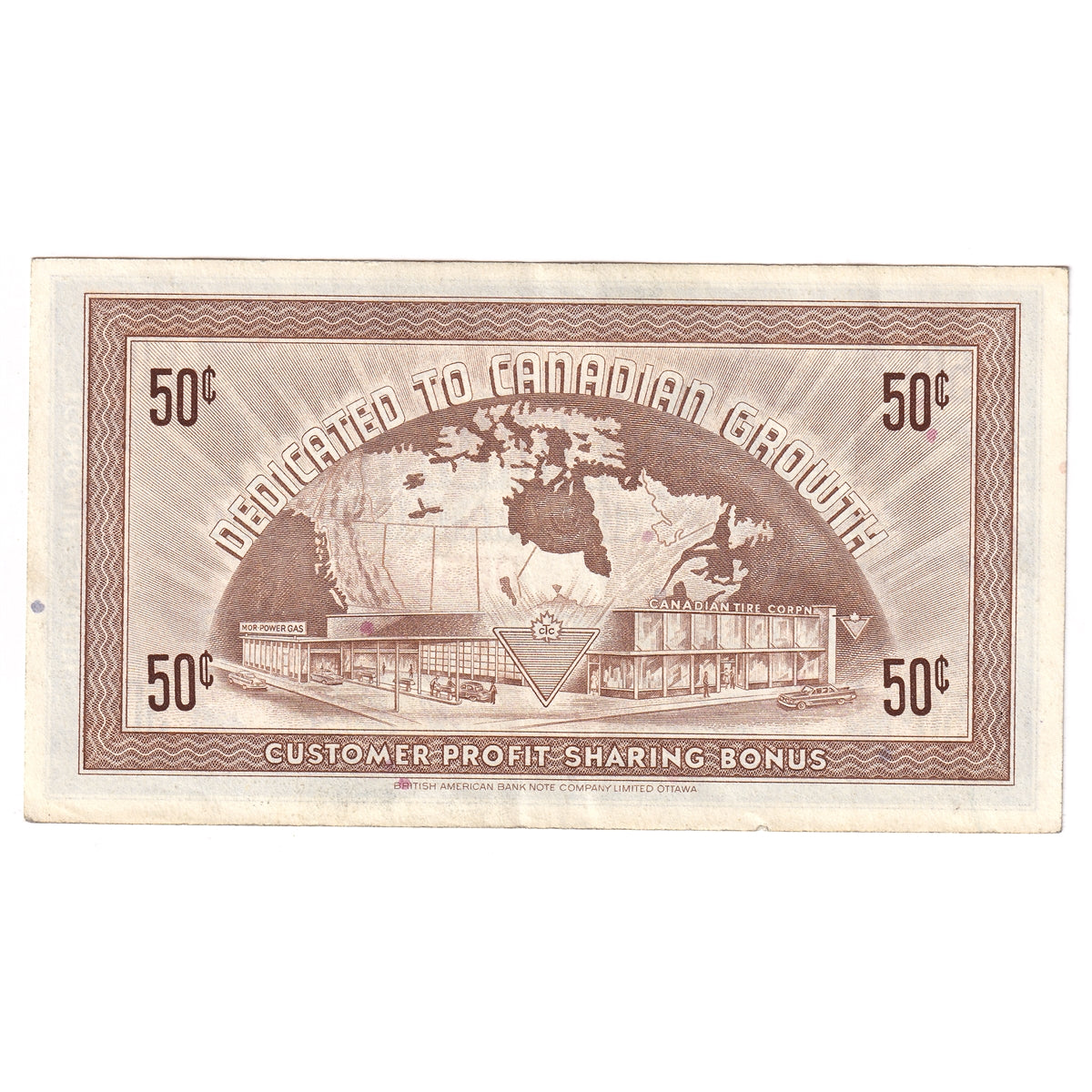 G5-D-D 1964 Canadian Tire Coupon 50 Cents Extra Fine