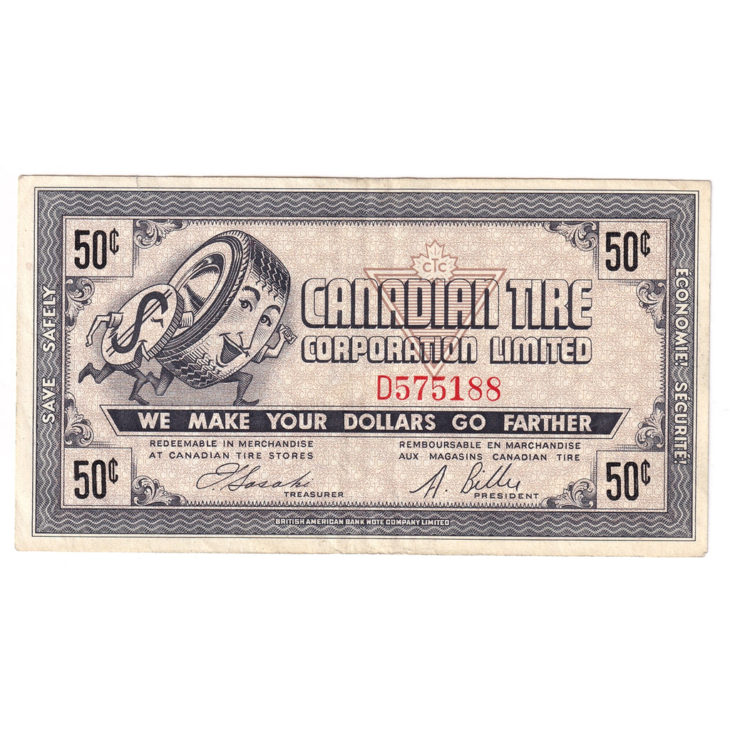 G5-D-D 1964 Canadian Tire Coupon 50 Cents VF-EF