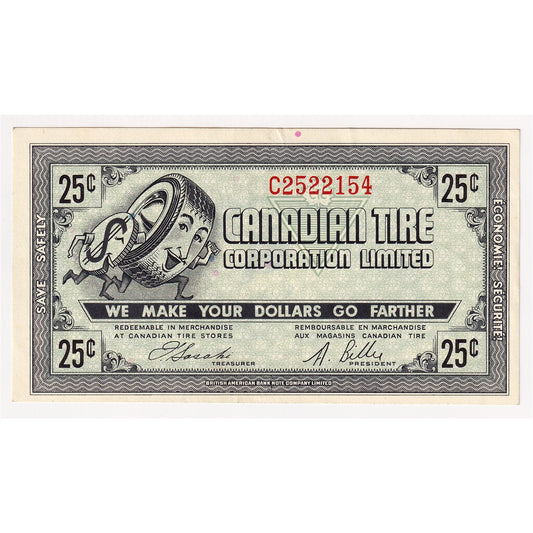 G7-E-C2 Narrow Font 1972 Canadian Tire Coupon 25 Cents EF-AU