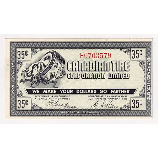 G7-G-H 1972 Canadian Tire Coupon 35 Cents AU-UNC