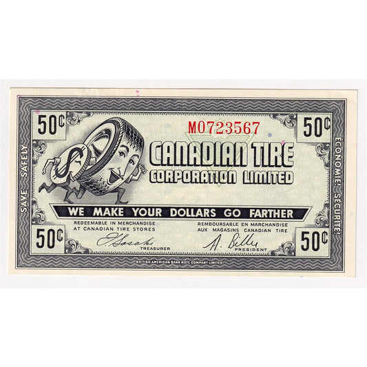 G7-J-M 1972 Canadian Tire Coupon 50 Cents AU-UNC