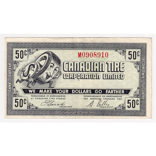 G7-J-M 1972 Canadian Tire Coupon 50 Cents EF-AU