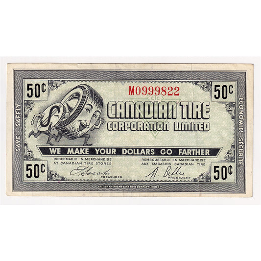 G7-J-M 1972 Canadian Tire Coupon 50 Cents VF-EF